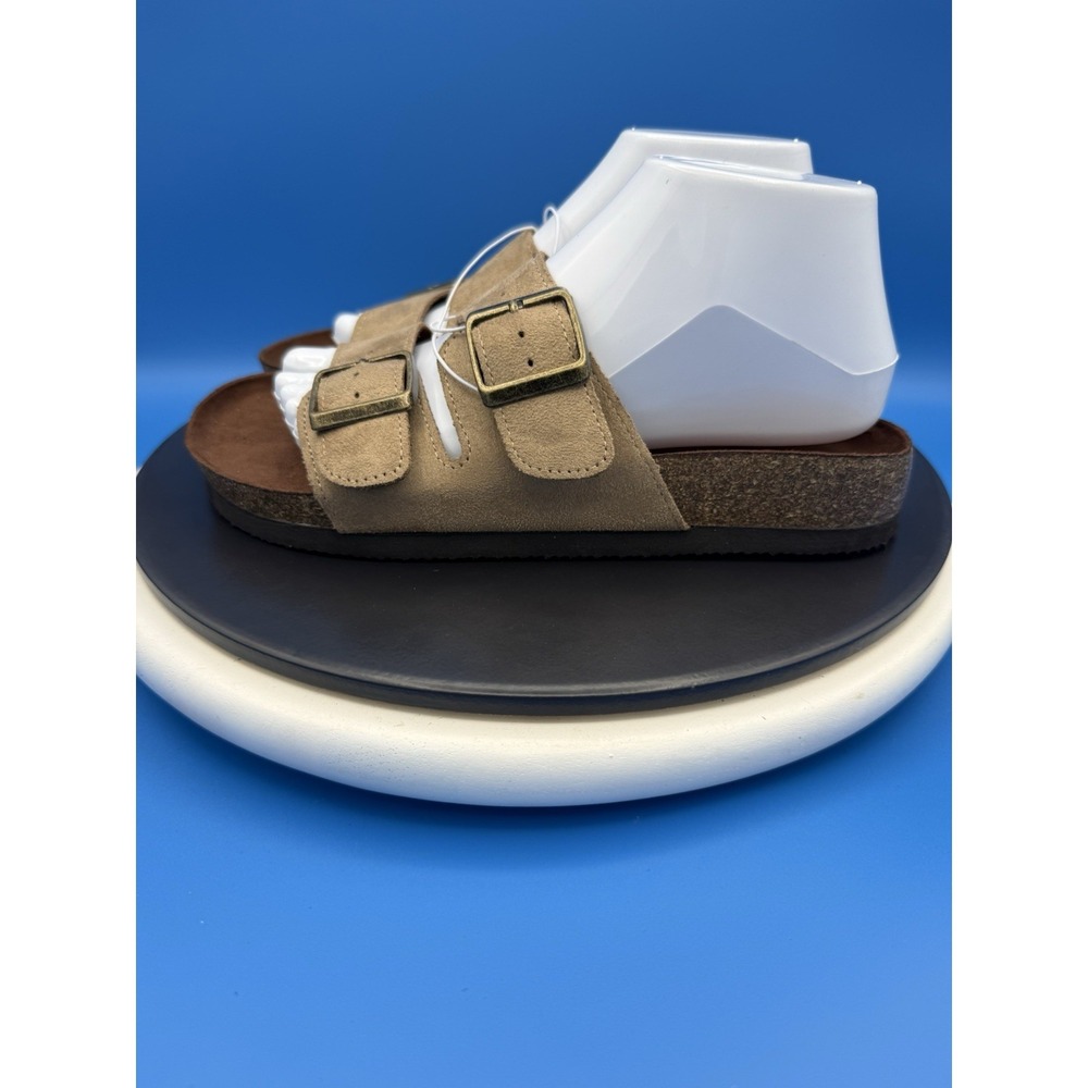 Cliffs by White Mountain Mens 7 Womens Size 8.5M Tan Two Strap Slip On Sandals - Picture 2 of 10